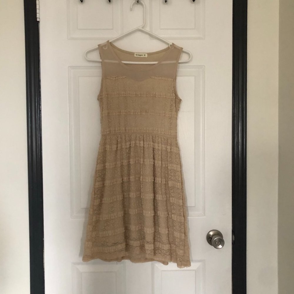 Net Tan Dress